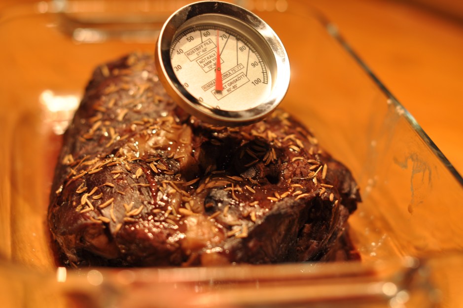 Högrev med innertemperatur ~65 grader.